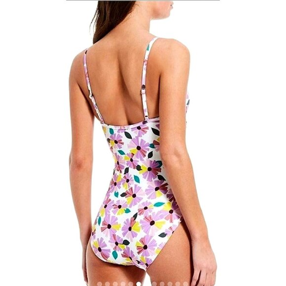 Kate Spade One-piece Twist Front WallFlower Colorful Daisy Floral Swimwear - Picture 4 of 11